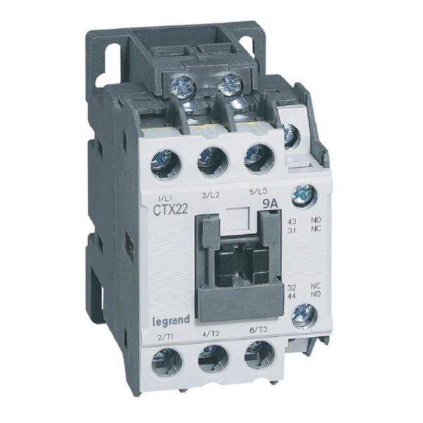 Contacteur de puissance CTX³22 3 pôles - 9A bornes à vis - avec contacts auxiliaires intégrés 1NO et 1NF - 24V~: th_416080-LEGRAND-1000.jpg