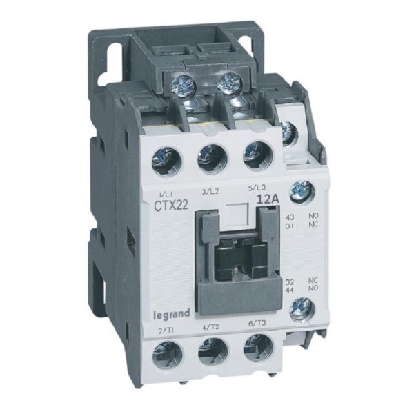 Contacteur de puissance CTX³22 3 pôles - 12A bornes à vis - avec contacts auxiliaires intégrés 1NO et 1NF - 415V~: th_416099-LEGRAND-1000.jpg