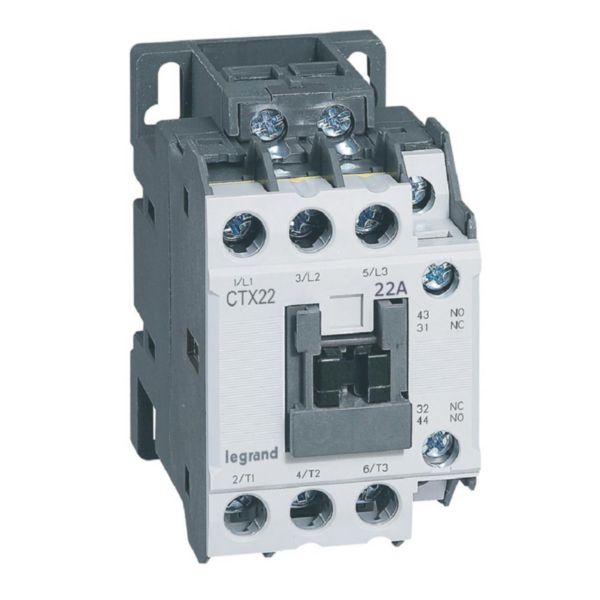 Contacteur de puissance CTX³22 3 pôles - 22A bornes à vis - avec contacts auxiliaires intégrés 1NO et 1NF - 380V~: th_416118-LEGRAND-1000.jpg