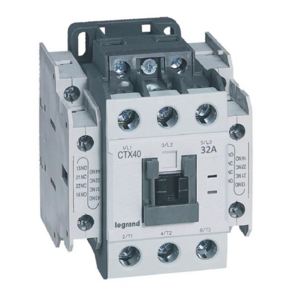 Contacteur de puissance CTX³40 3 pôles - 32A bornes à vis - contacts auxiliaires intégrés 2 contacts NO et 2NF - 24V~: th_416120-LEGRAND-1000.jpg