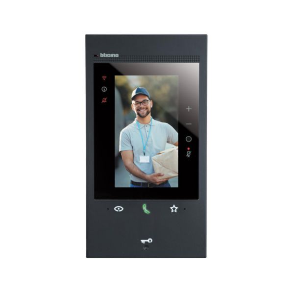 Poste intérieur connecté noir Classe 300EOS with Netatmo écran 5pouces vertical, assistant vocal Alexa intégré et boucle inductive