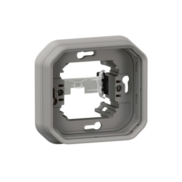 Support plaque étanche 1 poste Plexo pour montage en encastré des mécanismes composables - gris: th_LG-070053-WEB-R.jpg