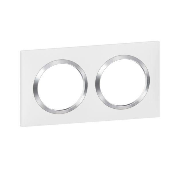 Plaque carrée dooxie 2 postes finition blanc mat avec bague effet chrome: th_LG-600842-WEB-R.jpg