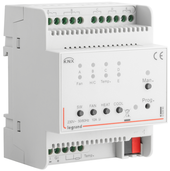 Contrôleur modulaire de ventilo-convecteur BUS KNX 4 modules version 0V à 10V - 4 modules