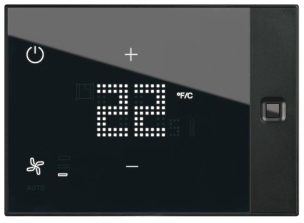 Thermostat écran tactile Ux One 230V pour gestion chauffage et climatisation chambre d'hôtel version saillie - noir
