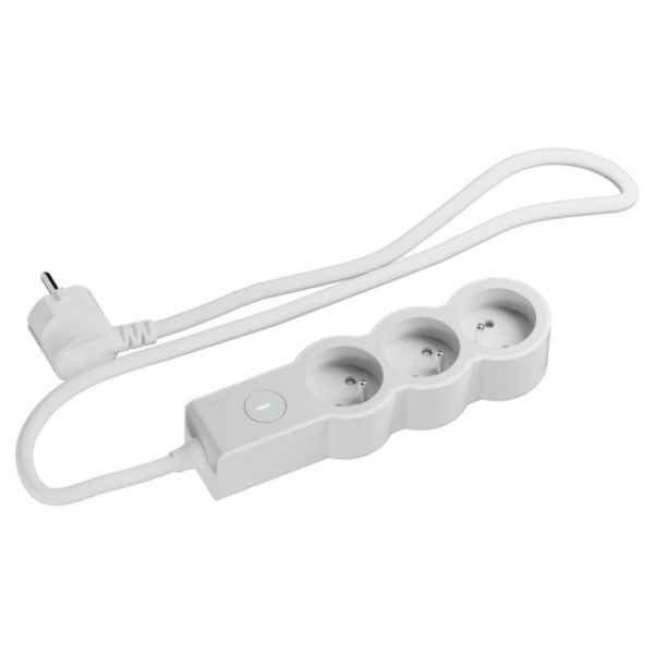 Rallonge multiprise 3 x 2P+T 16A 230V-3680W avec interrupteur ON/OFF - cordon 1,5m - Blanc