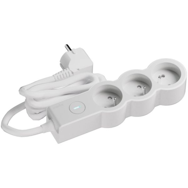Rallonge multiprise 3 x 2P+T 16A 230V-3680W avec interrupteur ON/OFF - cordon 3m - Blanc