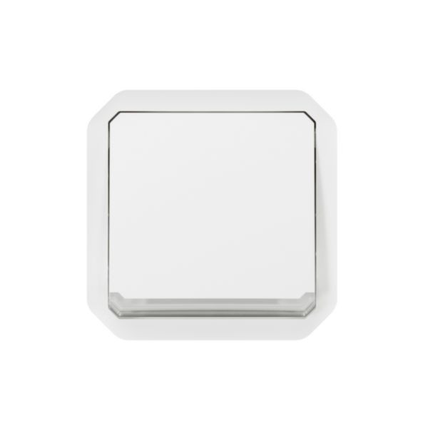 Interrupteur ou va-et-vient lumineux avec voyant étanche Plexo 10AX 250V~ IP55 IK08 avec enjoliveur finition blanc