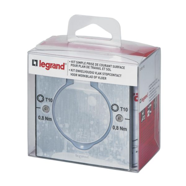 Legrand 092110 Prise de Sol Inox Étanche IP44 avec Clapet de Protection +  Boite à Encastrer, Aluminium & 090501 Boîte à Encastrer Batibox