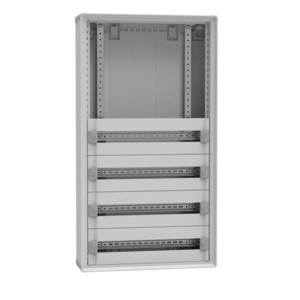 Coffret de distribution plastique en saillie 4 rangées 24 modules et 400mm d'espace dédié - hauteur 1050mm - XL³ HP 160