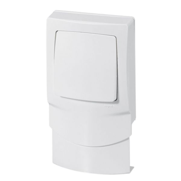 Va-et-vient avec cadre pour pose sur moulure épaisseur 12,5mm-Appareillage saillie composable - blanc