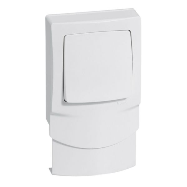 Va-et-vient avec cadre pour pose sur moulure épaisseur 12,5mm-Appareillage saillie composable - blanc