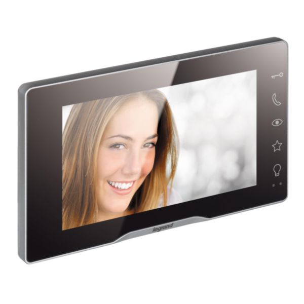 Visiophone Easy Kit Plus avec écran 7pouces noir effet miroir et platine de rue