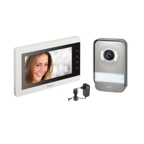 Visiophone Easy Kit Essential avec écran 7pouces blanc et platine de rue