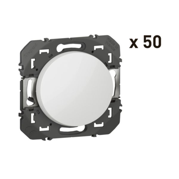 Interrupteur ou va-et-vient dooxie 10AX 250V~ livré avec plaque carrée alu  - particulier