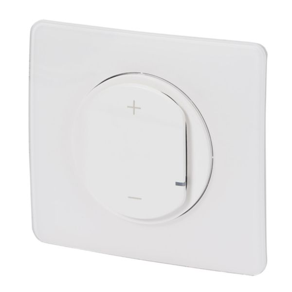 Variateur Céliane sans Neutre - 2 fils 125W LED livré complet - Blanc avec plaque Blanc Emaillé