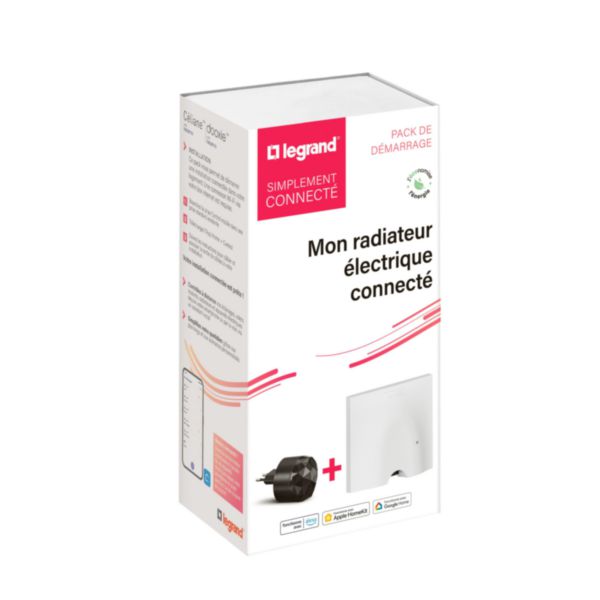 Pack de démarrage chauffage connecté Céliane with Netatmo : sortie de câble connectée, Prise Control mobile - Blanc