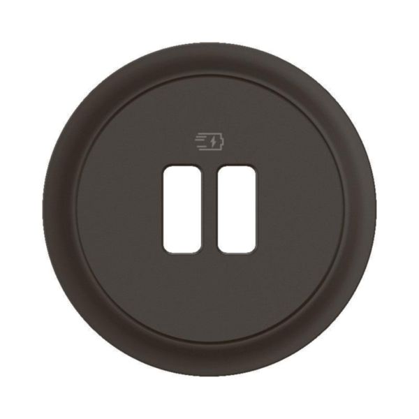 Enjoliveur pour prise simple ou double chargeur USB Céliane - Noir