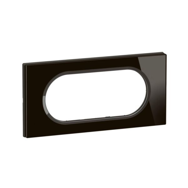 Plaque Céliane finition Matière Verre Onyx Noir - format spécial pour 4 à 5 modules 