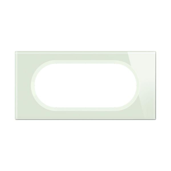 Plaque de finition Céliane format spécial pour 4 modules à 5 modules Collection Matière Brute finition Verre Opale Blanc