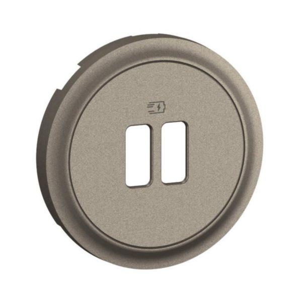 Enjoliveur pour prise simple ou double chargeur USB Céliane - Titanium