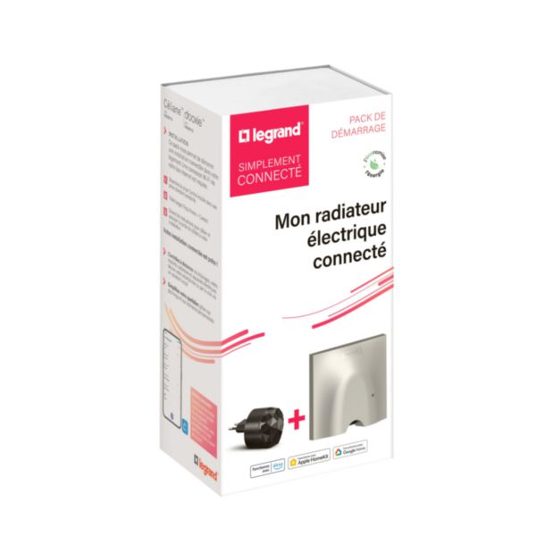 Pack de démarrage chauffage connecté Céliane with Netatmo : sortie de câble connectée, Prise Control mobile - Titane