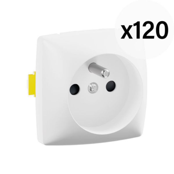 Lot spécial chantier de 120 prises 2P+T 16A 250V - à composer Blanc