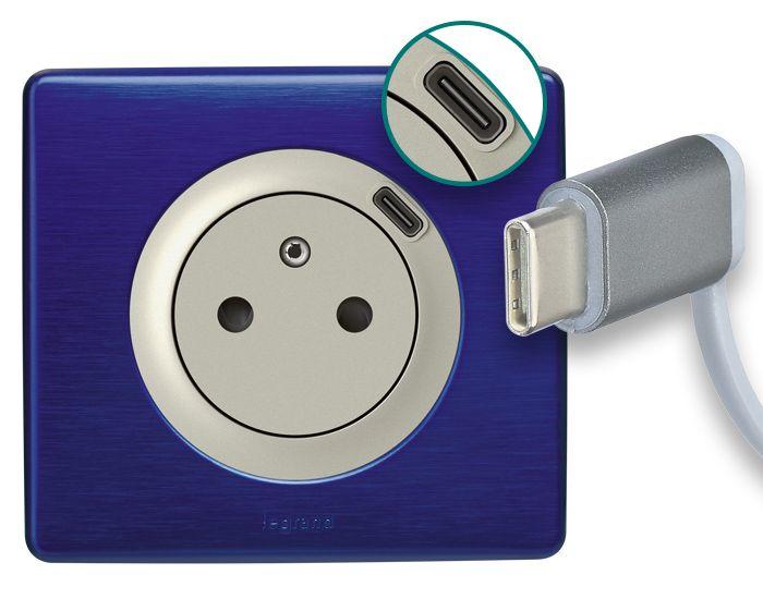 Céliane™ prise surface avec chargeur USB Type-C : idéal pour le